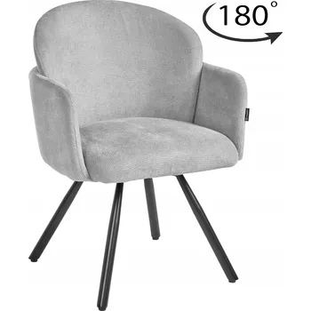Jídelní židle Otočná židle ALBIO čalouněná šedou látkou do jídelny nebo obývacího pokoje