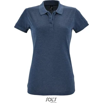 Pánské tričko SOL's Collection Polokošile Perfect Women, piqué, krátká rukáv, dámská COT251135t5601-heather den S Melír denim modrá