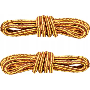 Vrták ŽLUTO-HNĚDÉ TREKKINGOVÉ tkaničky do bot 160 cm Kulaté 5 mm ŠNĚROVADLA G9-62