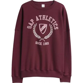 Dámská mikina Dámská mikina GAP V-LOGO OVERSIZED CREW M Vínová, Růžová