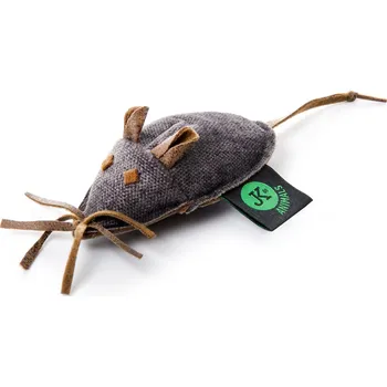 Hračka pro kočku JK ANIMALS, malá textilní myška, šedá, 12 cm