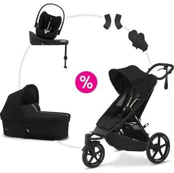 Kočárek Cybex set 6v1 Avi Spin 2025 + Cot S + Cloud G Plus + Base G + adaptéry - Moon Black