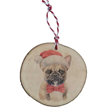 Vánoční ozdoba Dřevěná vánoční ozdoba - Buldoček