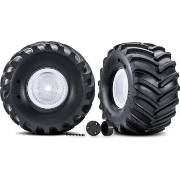 RC náhradní díl Traxxas kolo, disk bílý, pneu Terra Groove (pár)