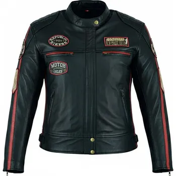 Pánská casual bunda Pánská Kožená Bunda District BlackFest Brixton Černá Velikost: 4XL