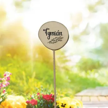 Dřevěné zapichovátko k bylinkám 30 cm - tymián