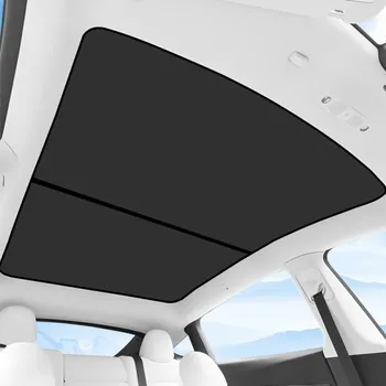 Stínítko do auta Sada 2 kusů sluneční clony na střešní okno Tesla Model 3 Highland 2024 Přední a zadní clona s 12 klipy a úložným pouzdrem černá