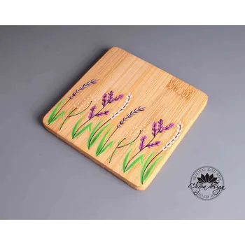 Podtácek Podtácek dřevo - purpurové trávy, potisk