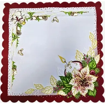 prostírání Vánoční prostírání 35x35 cm - SVÍČKA BORDÓ