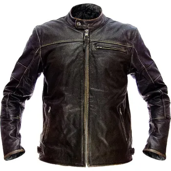 Pánská Kožená Bunda Classic Brown Imperé Brixton Černá Velikost: 5XL