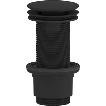 Sifon Umyvadlová výpust 5/4“, neuzavíratelná, velká zátka, 10-80mm, ABS/černá mat CV1232B 59351