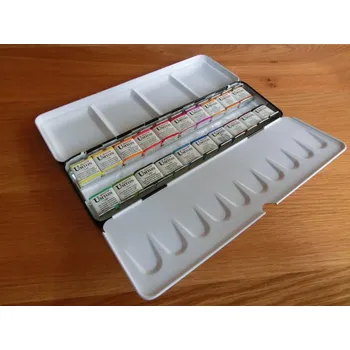 Speciální výtvarná barva Akvarelové barvy UMTON, sada 20 ks x 2,6 ml v plechové kazetě