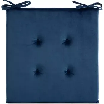 Podsedák Sametový podsedák s vázáním Tmavě modrá