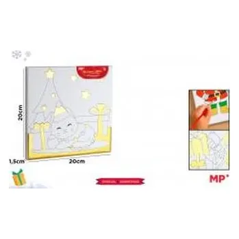 Set školních potřeb Płótno do malowania złocone - choinka kotek 20x20