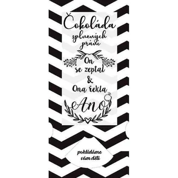 Čokoláda Svatební čokoláda splněných přání 100 g pro novomanžele