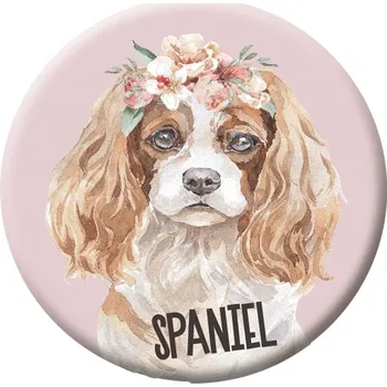 Button (placka) se špendlíkem 44 mm - Spaniel