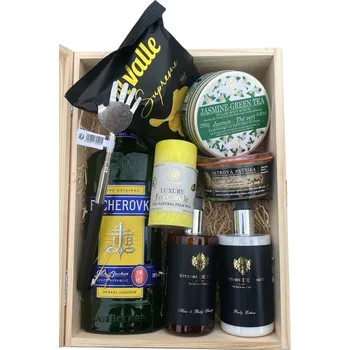 Dárkový potravinový koš Dárkový dřevěný box Supreme