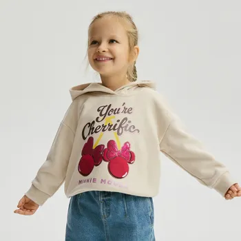 Dívčí mikina Reserved - Bavlněná mikina Minnie Mouse - krémová - 338FA-01X - 338FA-01X-110