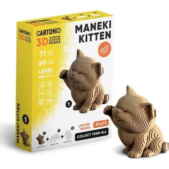 3D puzzle Cartonic 3D PUZZLE - MANEKI KITTEN, 77 dílků, LEVEL2