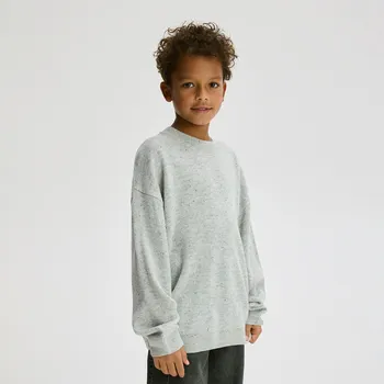Chlapecká mikina Reserved - Svetr s nášivkou - světle šedá - 828BE-09X - 828BE-09X-146