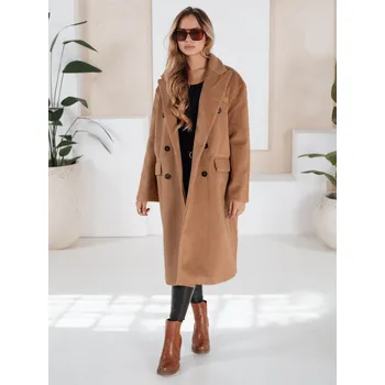 Dámský dlouhý zimní kabát oversize DStreet černá | hnědá 3432613