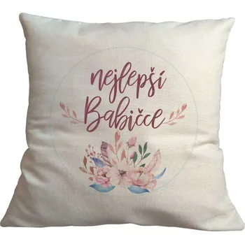 Povlak na dekorativní polštářek Povlak na polštář látkový 40x40 cm nejlepší babičce