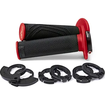 gripy LOCK-ON D100 (offroad) délka 125/130 mm (6 vaček), DOMINO (černo-červené)