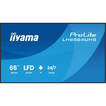 Monitor 65" iiyama LH6564UHS-B1AG:VA, 4K UHD,Android,24/7