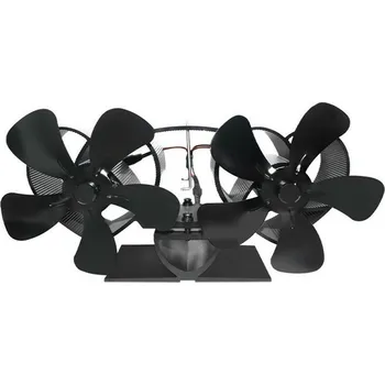 Domácí ventilátor Krbový ventilátor DUO 26 x 14 x 11 cm, černá