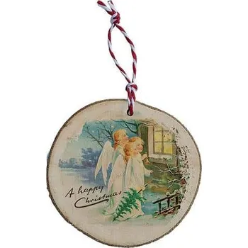 Vánoční ozdoba Dřevěná vánoční ozdoba - tři andílci