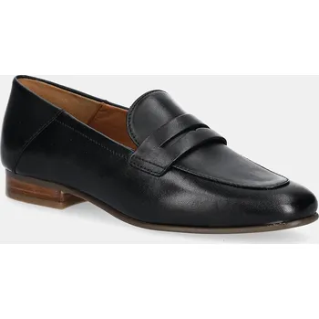 Dámské mokasíny Kožené mokasíny Geox D MANTINEA dámské, černá barva, na plochém podpatku, D552EA 00085 C9999 D552EA.00085.C9999 99X, EUR 38