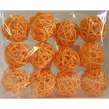 Dekorační ratanové kuličky - oranžové - 5cm