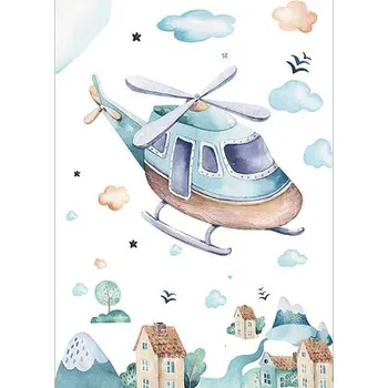 samolepka Plakát pro děti formát A5 - vrtulník