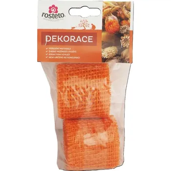 Stuha Rosteto Jutová stuha 4 cm x 3 m - oranžová (2 ks)