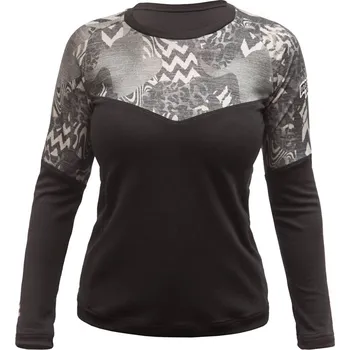 Dámské tričko FT WOMEN'S ESCAPE MERINO LONG SLEEVE TEE BLACK ZEBRA Velikost: L