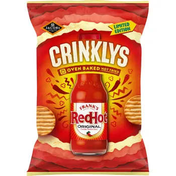 Jacob's Crinklys pšeničné sušenky s příchutí omáčky Frank's RedHot 90 g
