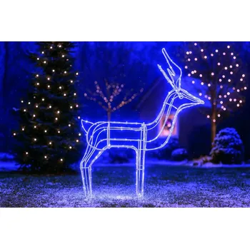 Vánoční dekorace Venkovní vánoční LED svítící sob, 77x88cm, různé barvy na výběr Barva: Modrá