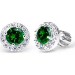 Cutie Jewellery Náušnice z bílého zlata se zirkony Z60168B Barva: Zelená