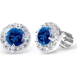 Cutie Jewellery Náušnice z bílého zlata se zirkony Z60168B Barva: Modrá