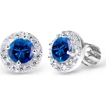 Náušnice Cutie Jewellery Náušnice z bílého zlata se zirkony Z60168B Barva: Modrá
