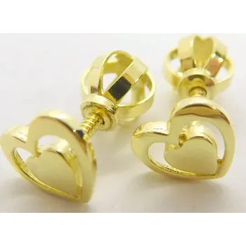 Náušnice Klenoty Budín Dámské zlaté peckové náušnice srdce na šroubek 585/0,85gr 231041024 (Klenoty Budín Dámské zlaté peckové náušnice srdce na šroubek 585/0,85gr 231041024)