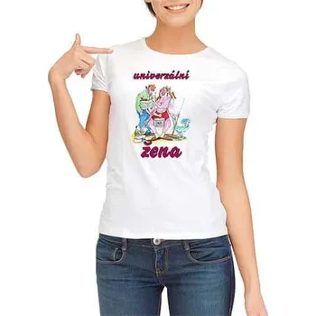 Dámské tričko Pivrncovo dámské tričko s potiskem – univerzální žena - S