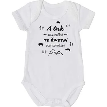 Kojenecký body Dětské body s potiskem - Životní dobrodružství - 3 - 6 měsíců