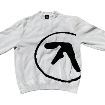 Pánský svetr Pánský svetr s dlouhým rukávem Bavlněný pohodlný svetr s jednoduchým vzorem O výstřih více barev Stylový svetr na podzim a zimu bílá XS