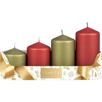 Svíčka Svíčky do adventního věnce, ø 5 cm, olivovo-bordová, 4 ks 91910OB