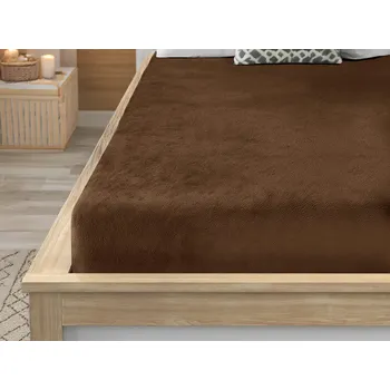Prostěradlo Prostěradlo mikroplyš SOFT 160x200 cm hnědé