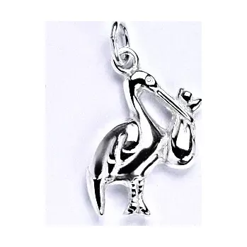 Přívěsek Zlatý přívěsek čáp, bílé zlato - P 947 (Zlatý čáp)