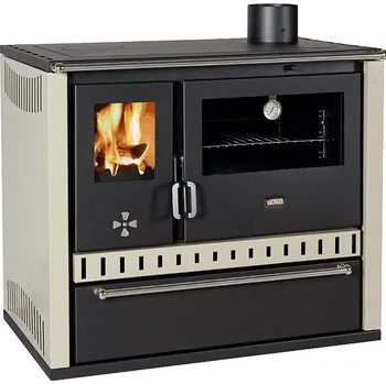 Krbová kamna Sporák na tuhá paliva PRITY GT FI S DR, nerezová trouba, slonová kost (Sporák na tuhá paliva PRITY GT FI S DR, nerezová trouba, slonová kost, pravá)