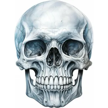 Nášivka Nažehlovačka Lebka bílá - 9 x 12 cm