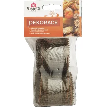 Stuha Rosteto Jutová stuha 4 cm x 3 m - hnědá (2 ks)